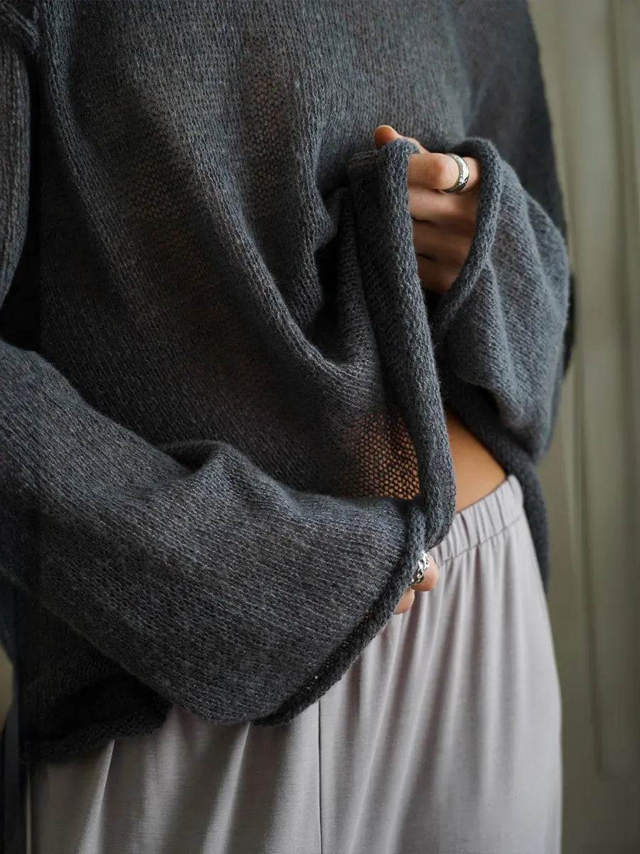 Sheer Hollow Knit Sweater