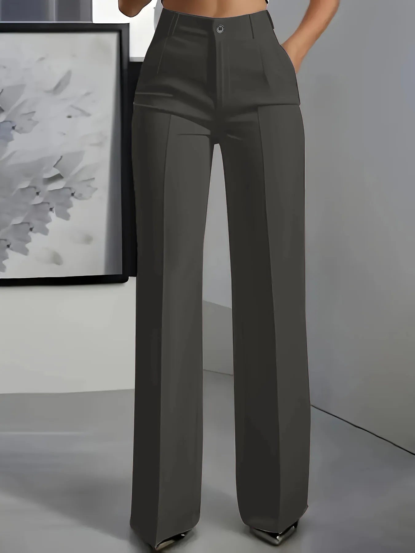 2026 New Women's High-Waist Drapey Straight-Leg Suit Pants Simple Elegant Long Trousers for Ladies