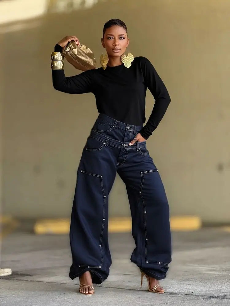 Euro American Style Loose High Waist Jeans for Women