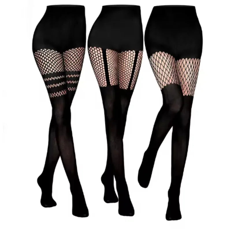 Gothic Fishnet Thigh High Stockings