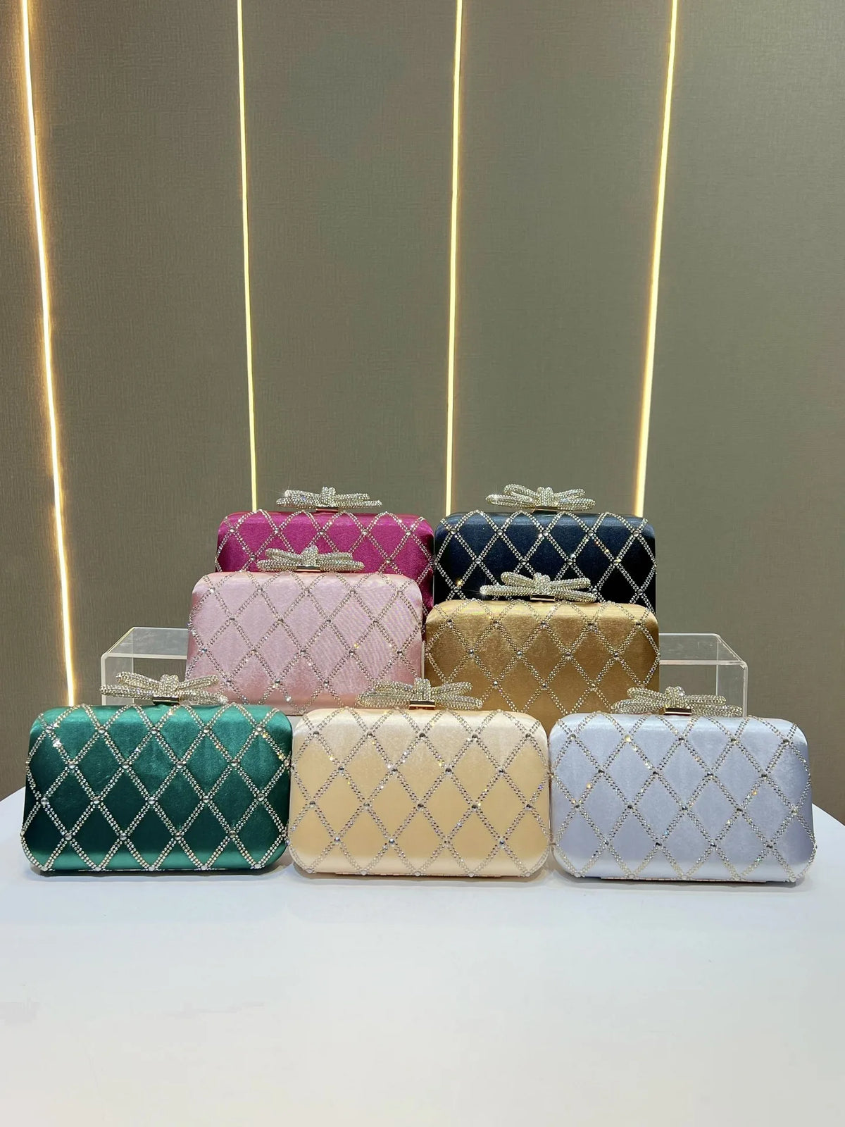 Glitter Rhinestone Clutch Messenger Bag for Women