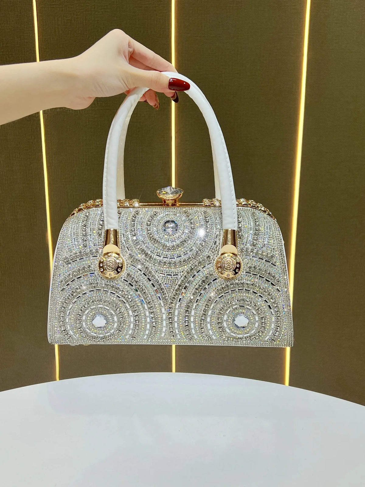 New Dinner Handbag Luxury Brand Diamond-encrusted Sparkling Dinner Party Handbag Fashion Trend Women's Shoulder Crossbody Bag