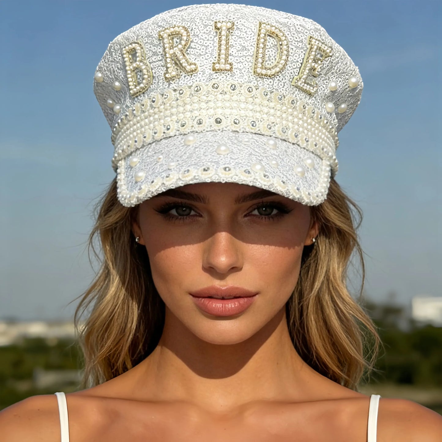 Black Luxury Steampunk Rhinestone Baseball Cap for Women