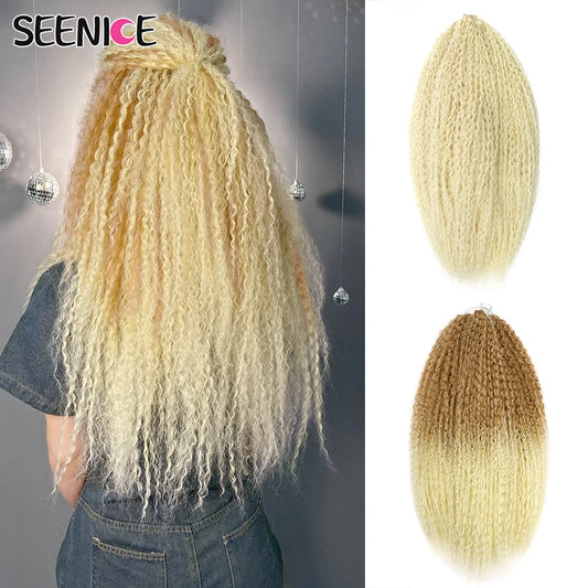 Kinky Curly Ombre Crochet Braiding Hair Extensions for Women