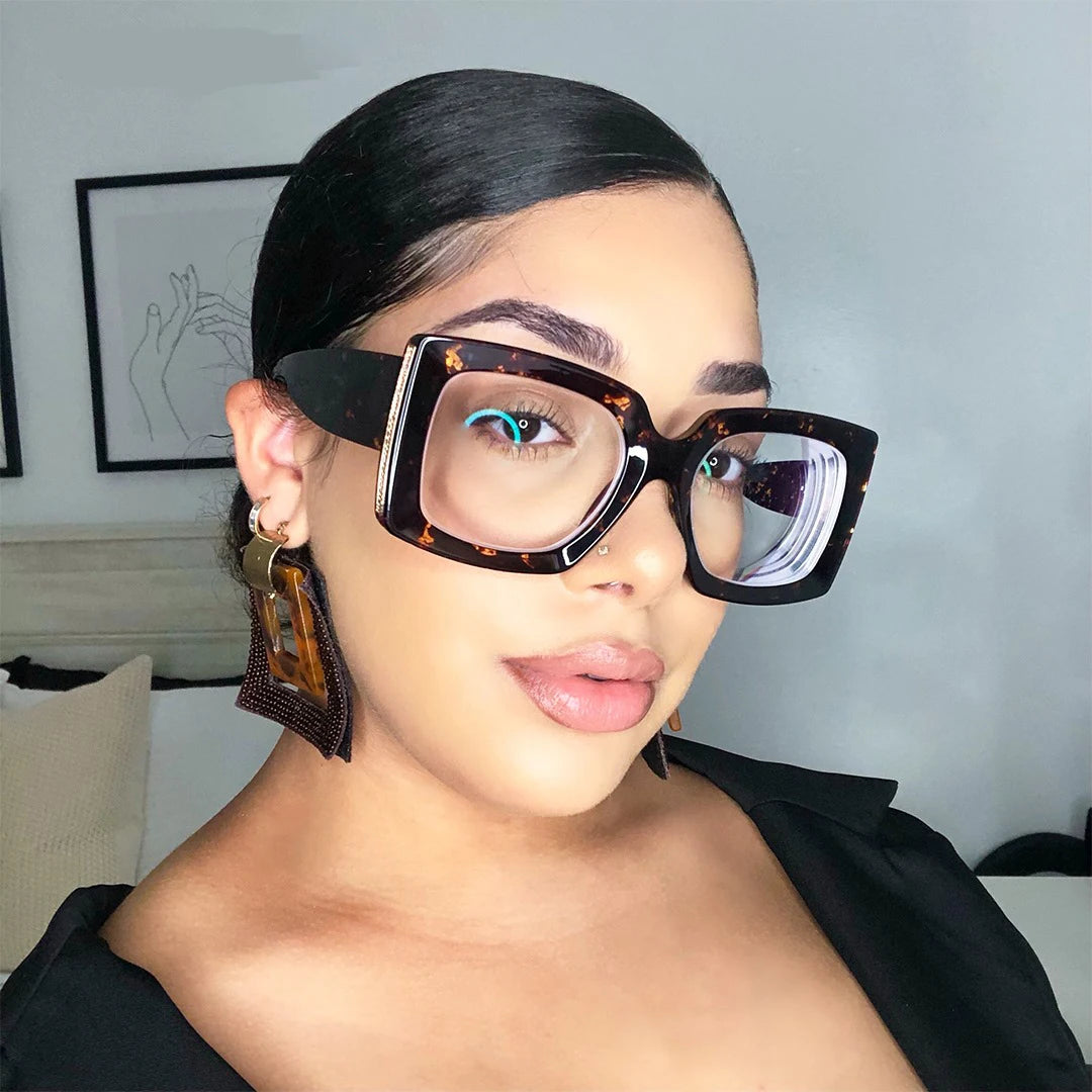 Oversized Square Blue Light Reading Glasses for Women