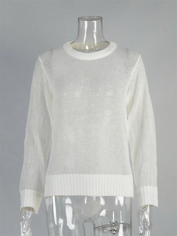 See Through Mesh Knit Sweater