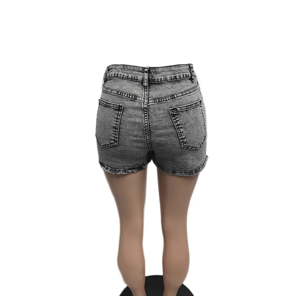 FAGADOER Y2k Denim Shorts Women Pleated Skirt Shorts Summer Stretchy Casual Shorts Retro 90s Fashion Streetwear Short Pants