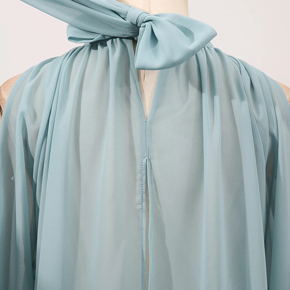 Loose Fit Asymmetrical Hem Chiffon Blouse for Women