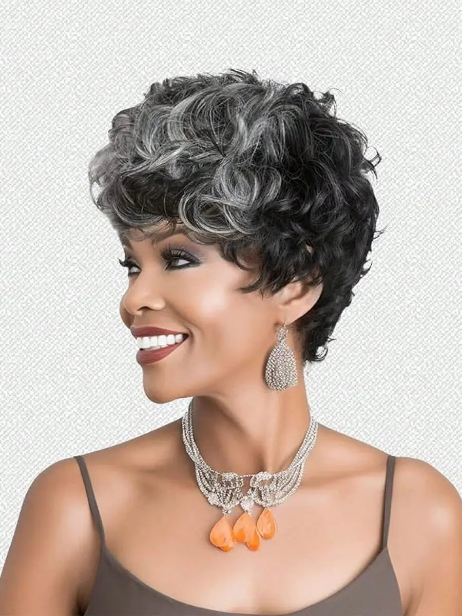 Premium Short Curly Synthetic Pixie Cut Wig For Women