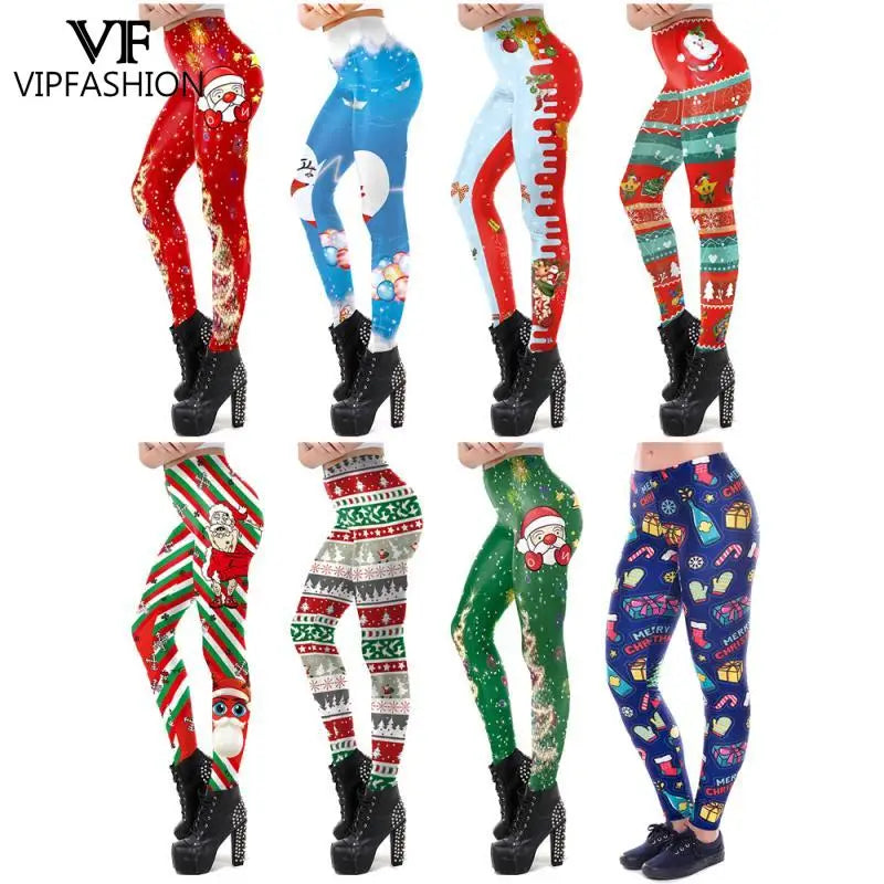 Warm Cozy Festive Christmas Knit Leggings for Women