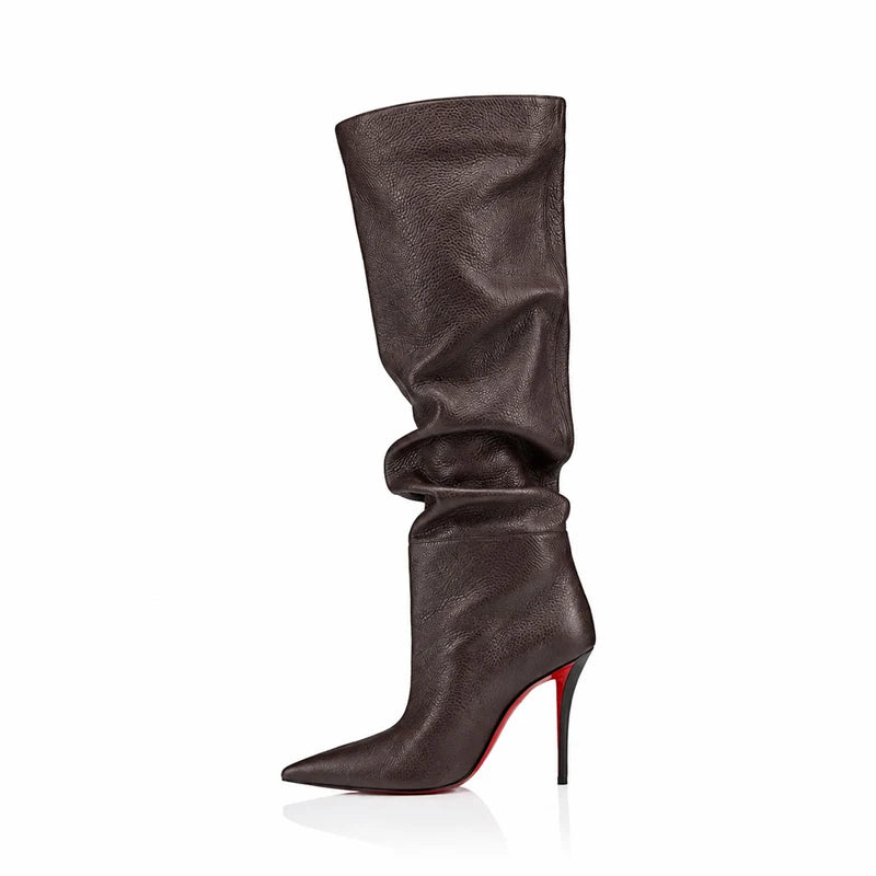 Pointed Toe Slim High Heel Knee High Boots for Women