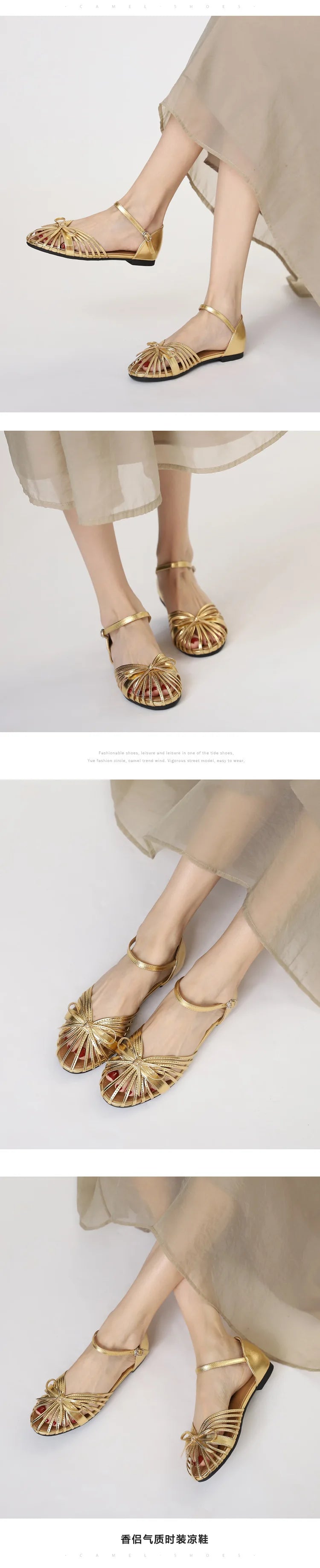 One Strap Hollow Out Sandals With Bow Detail For Women