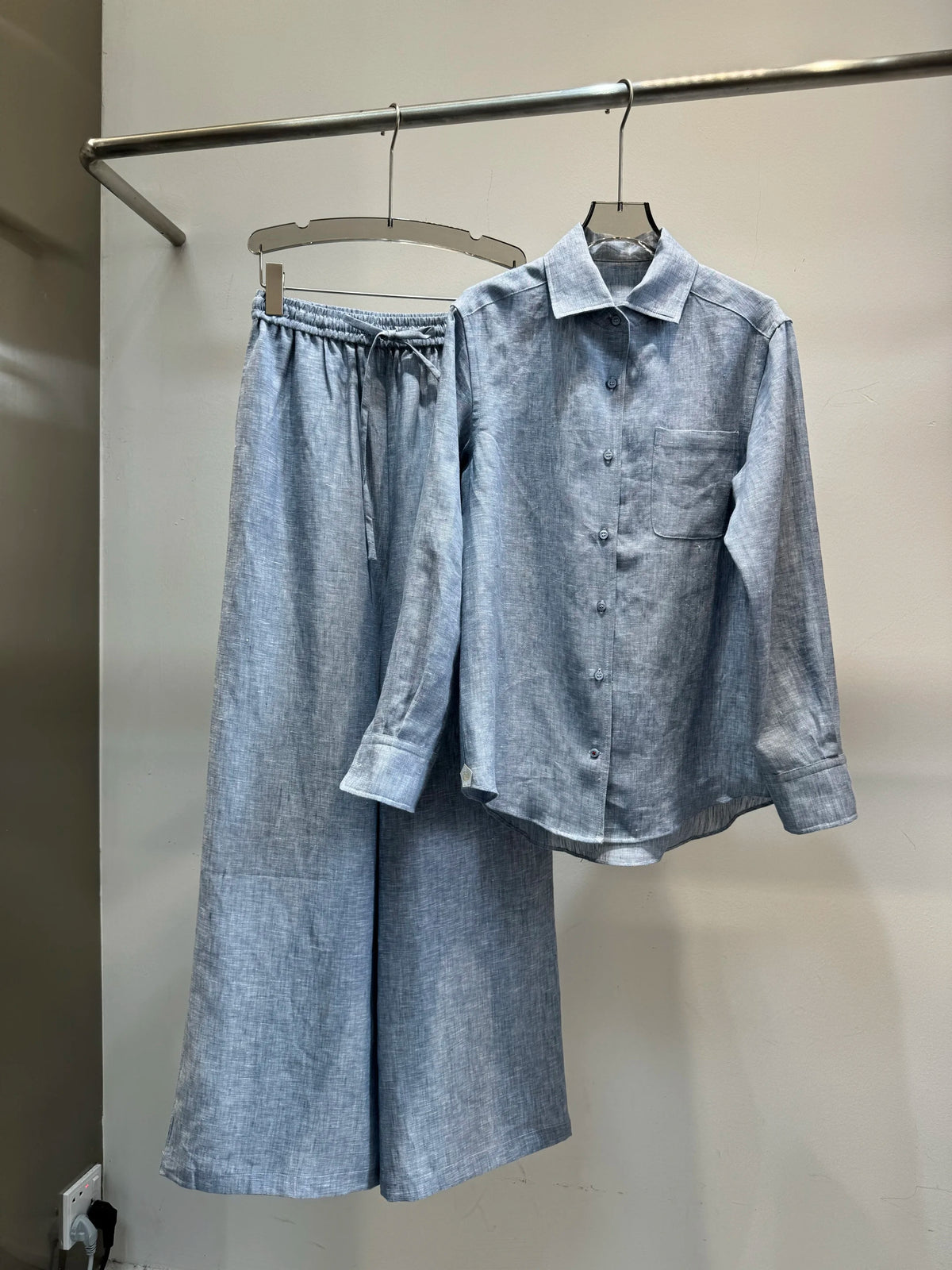Casual Linen Long Sleeve Outfit Set For Women