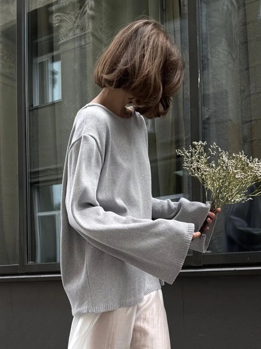 Backless Patchwork Knit Sweater