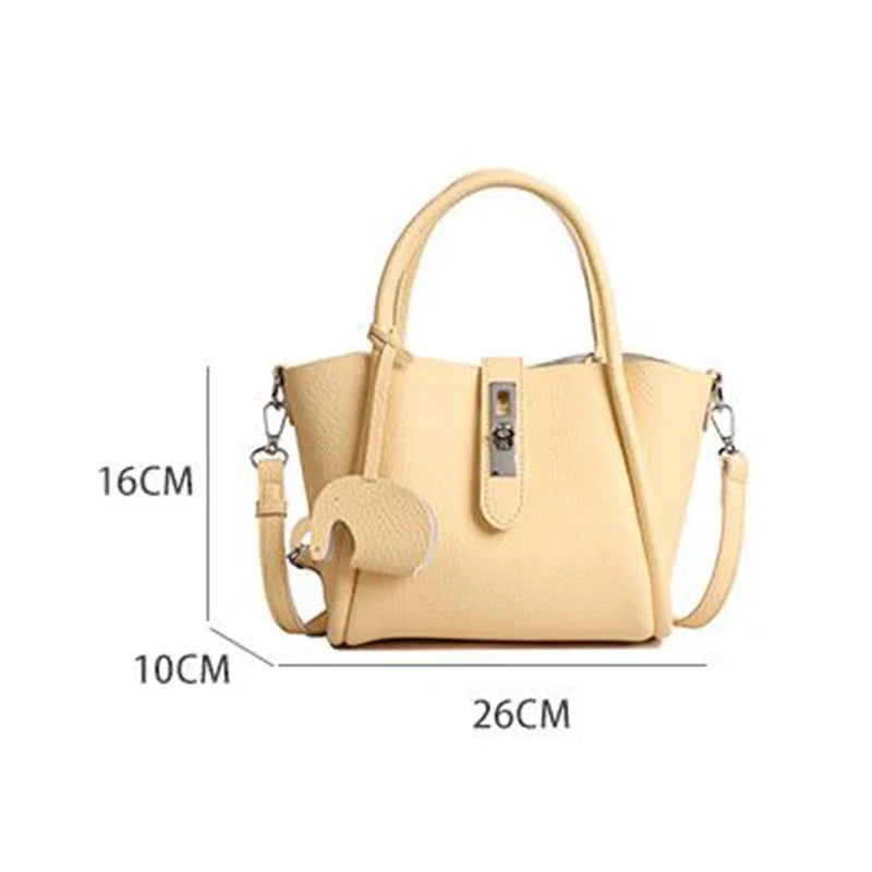 Fashion Design Women Bucket Bag Brand Trendy Basket Bag Versatile Simple Solid Color Texture Women's Bag Shoulder Crossbody Bag