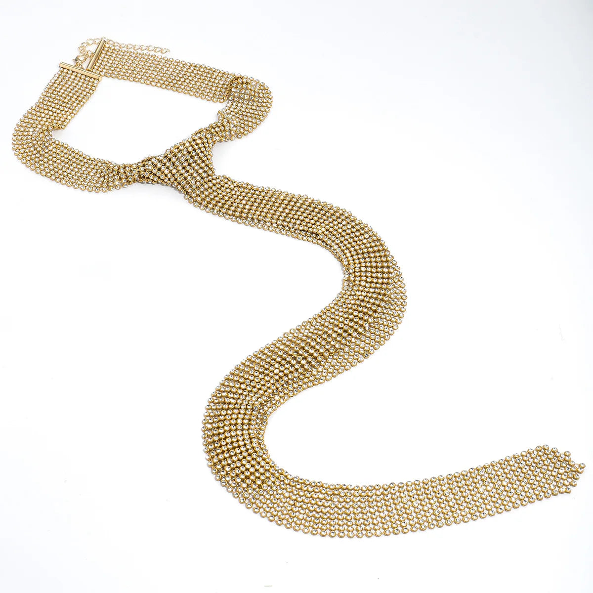 Rhinestone Hollow Mesh Retro Pendant Necklace for Women