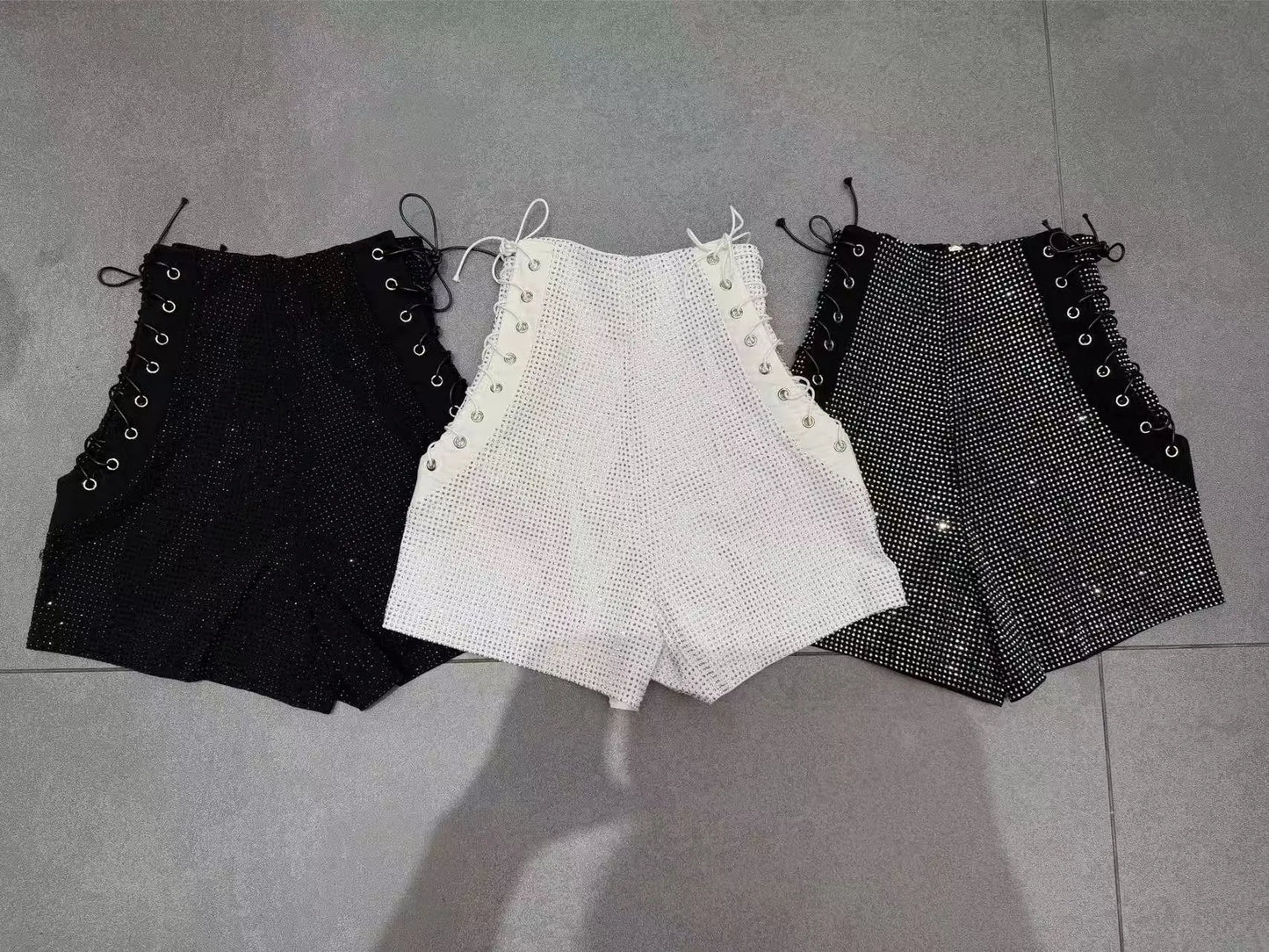 Summer New Fashion Hot Girl Design Heavy High Waistshorts Women's Tie Back Zipper Design Tight Hip Covering Nightclub Hot Pants