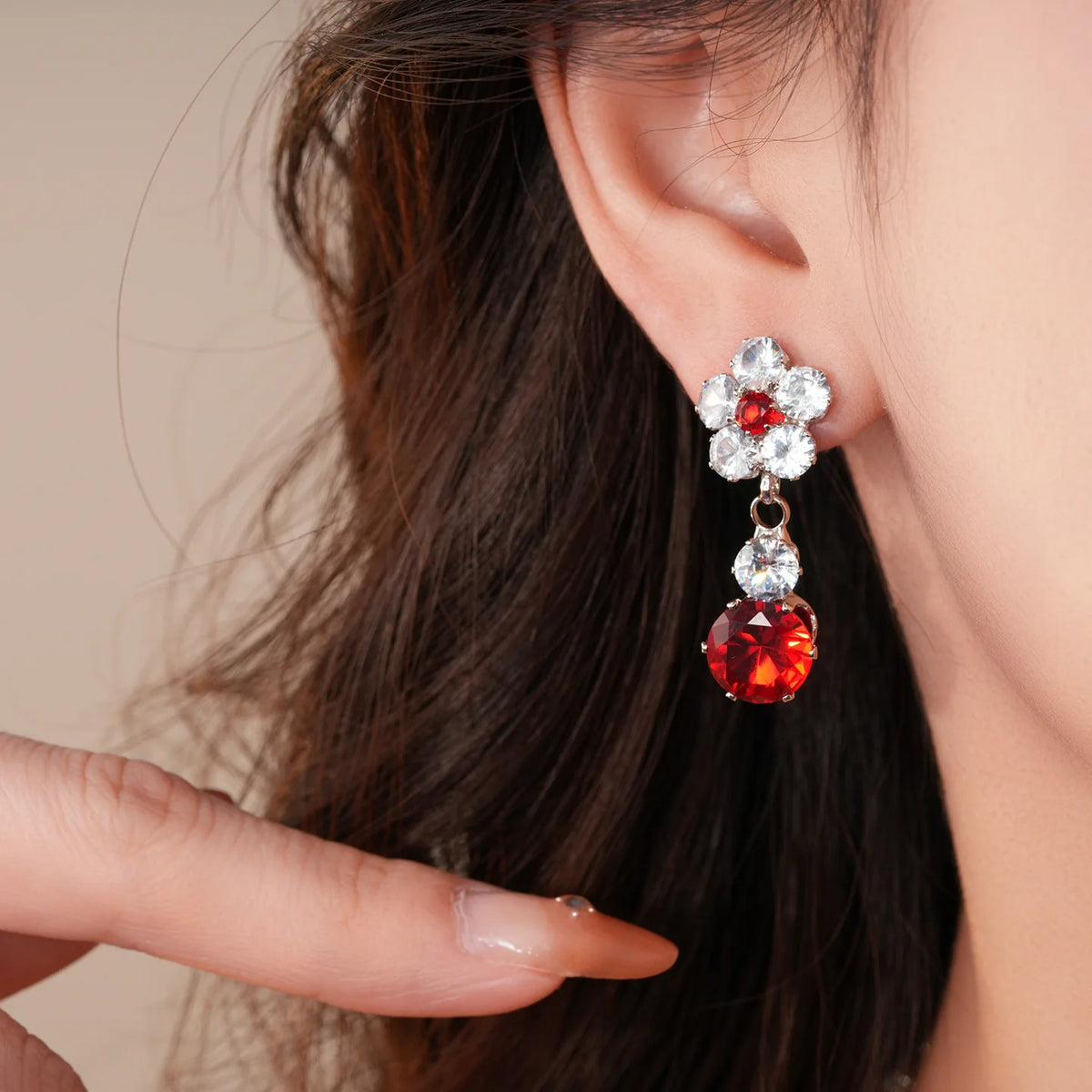 Floral Cubic Zirconia Necklace Set