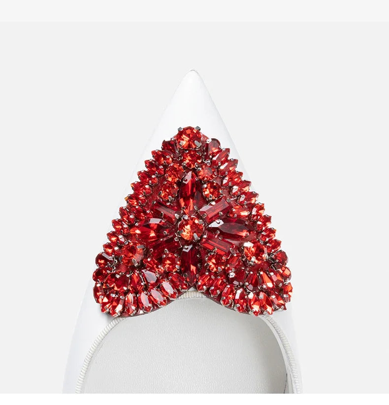 Pointed Toe Rhinestone Stiletto High Heels for Women