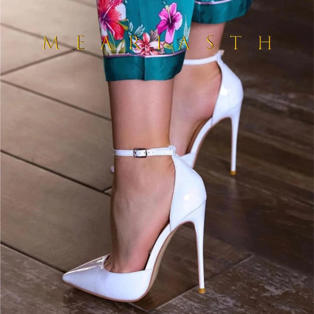 Sleek Black Patent Leather Pointed Toe Pumps for Women