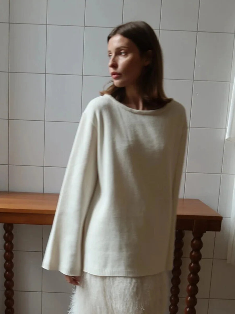 Backless Patchwork Knit Sweater