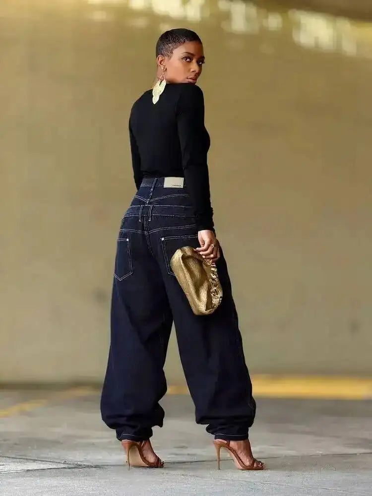 Euro American Style Loose High Waist Jeans for Women