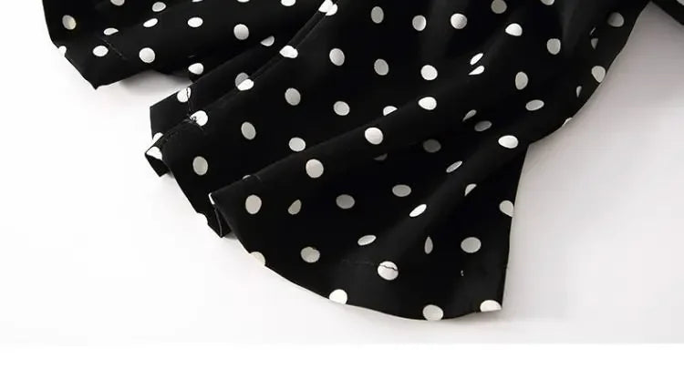 Casual Polka Dot High Waist Wide Leg Pants for Women