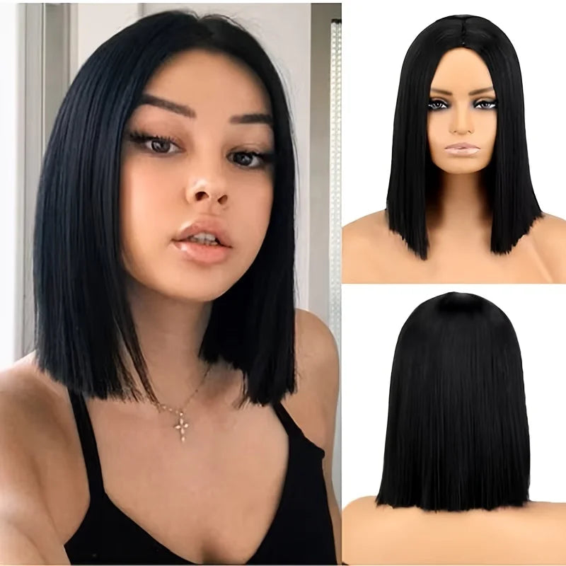 Short Straight Ombre Pink Synthetic Bob Wig For Women