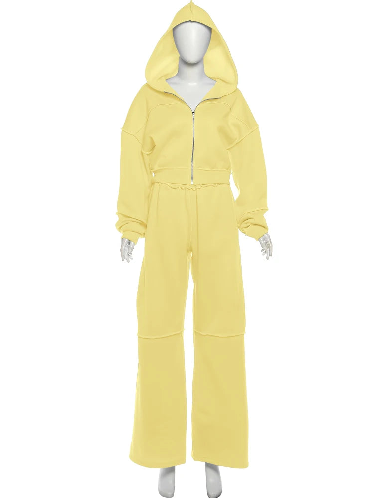 Cozy Woolen Hooded Pantsuit