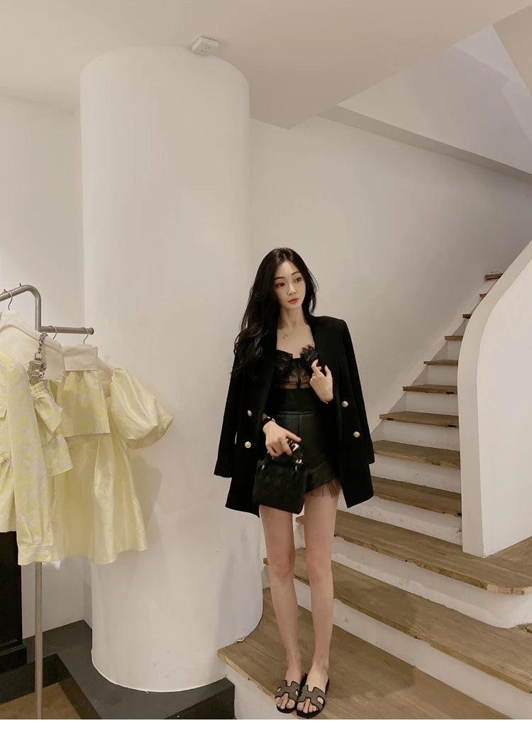 Fashion High-waisted Fluffy Pants 2025 Spring and Summer New Satin Casual Loose Wide-leg Suit Shorts Women's Versatile Shorts