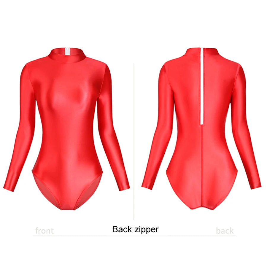 Silky Glossy One Piece Swimsuit