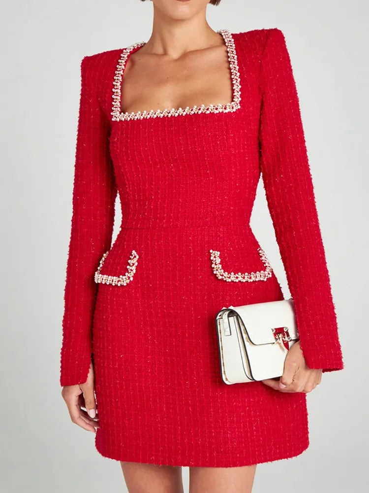 Summer Autumn Patchwork Slim Fit Party Dress, Women 2025 Vintage Backless O Neck Mini Dress, Sexy Sleeveless Pocket Ladies Dress