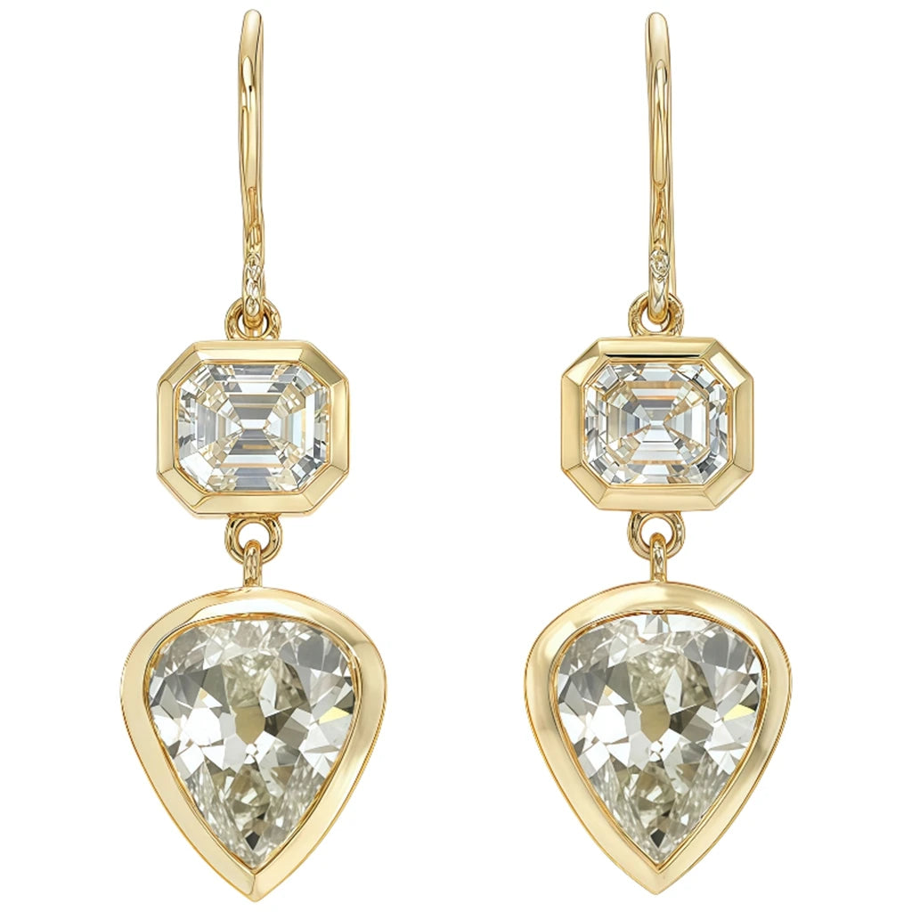Moissanite Sterling Silver Hoop Earrings