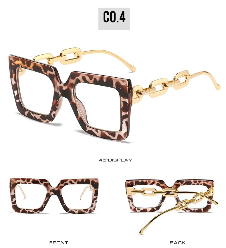 Oversized Square Blue Light Reading Glasses for Women