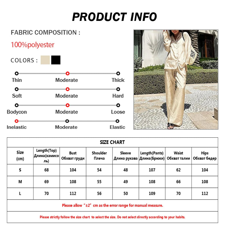 Oymimi Elegant Beige Print Two Piece Set For Women Fashion Long Sleeve Single Breasted Shirts And High Waisred Trousers Sets