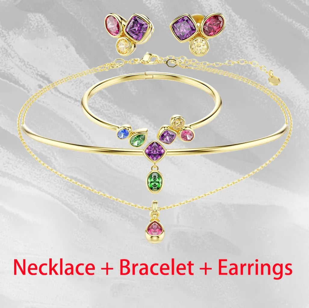 Dazzling Zircon Crystal Statement Necklace for Women