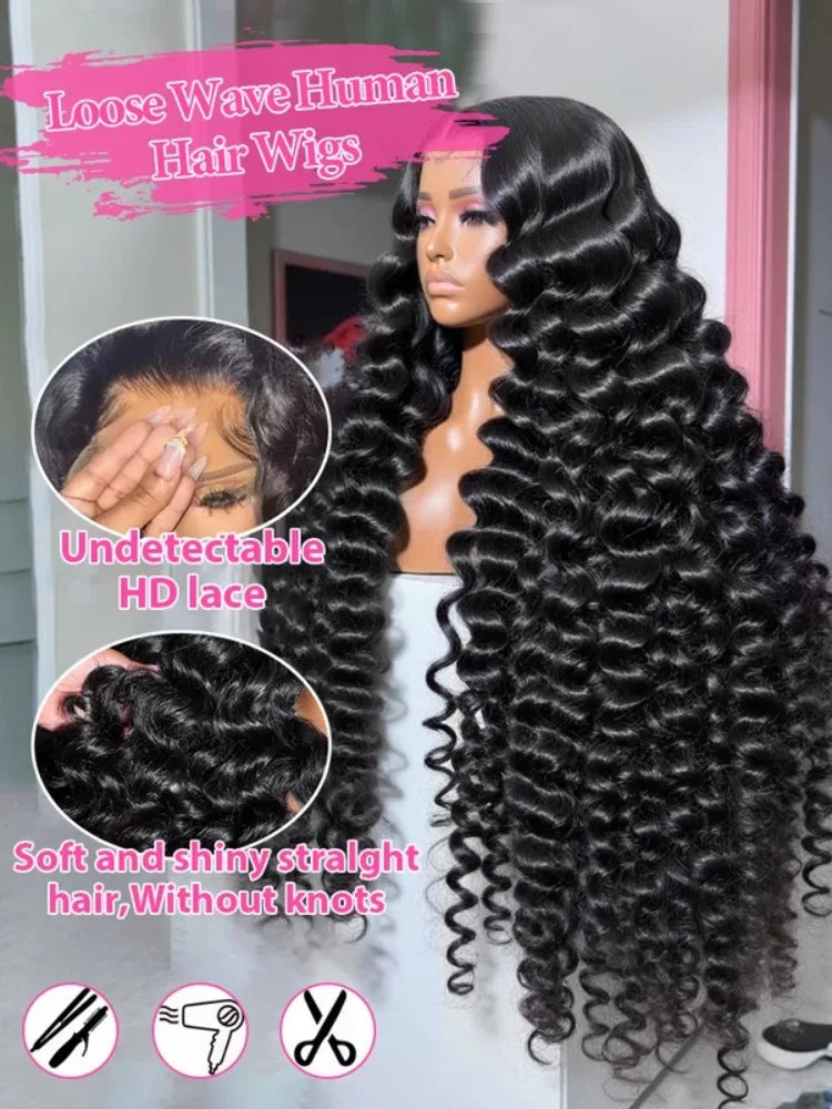 Premium Extra Long Deep Wave Lace Front Wig for Women