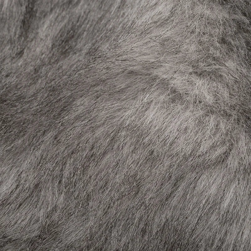 Autumn Fur Patchwork Backless Zipper Crop Top for Women