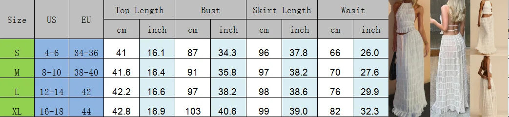 Boho Backless Halter Two Piece Beach Set for Women