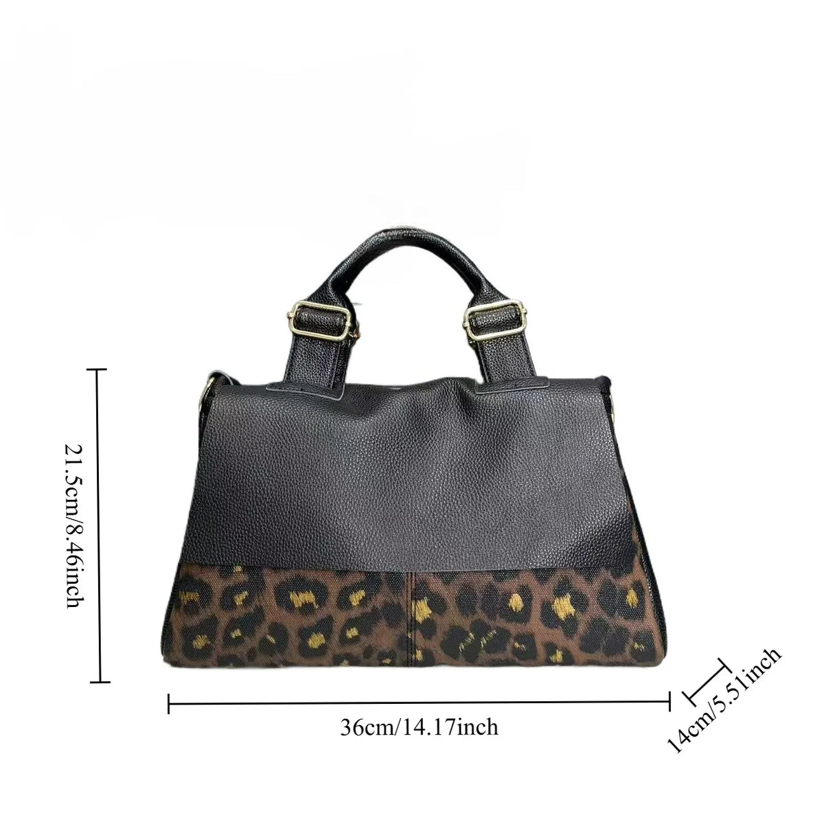 Leopard Print Large Capacity Shoulder Tote Bag for Women