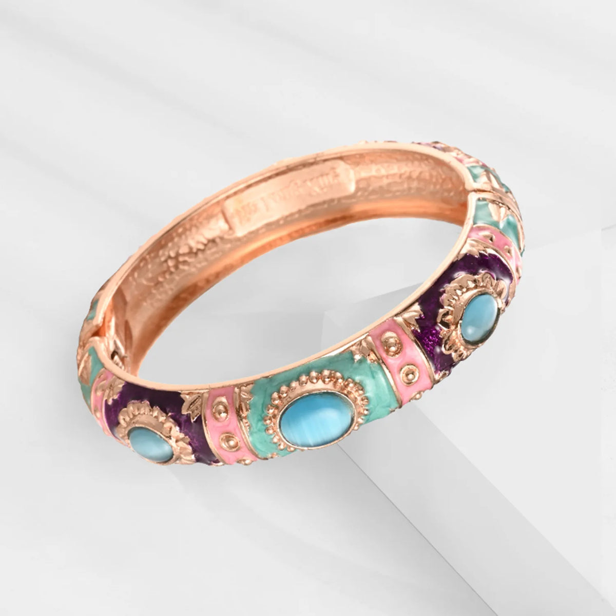 Colorful Enamel Bohemian Bangle Bracelet for Women