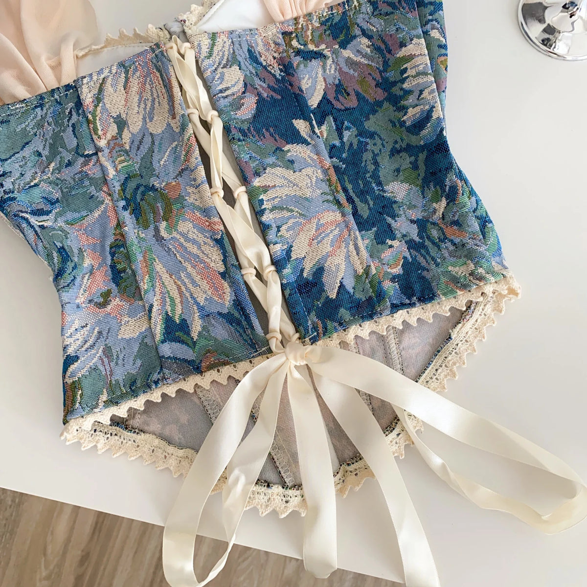Vintage Floral Lace Spliced Camisole Tank Top for Women