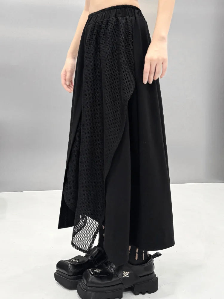 [EAM] Black Sweatshirt Half-body Skirt Two Pieces Suit New Turtleneck Long Sleeve Women Fashion Tide Spring Autumn 2025 1DH8611