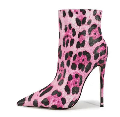 Suede Pointed Toe Stiletto Heel Ankle Boots For Women