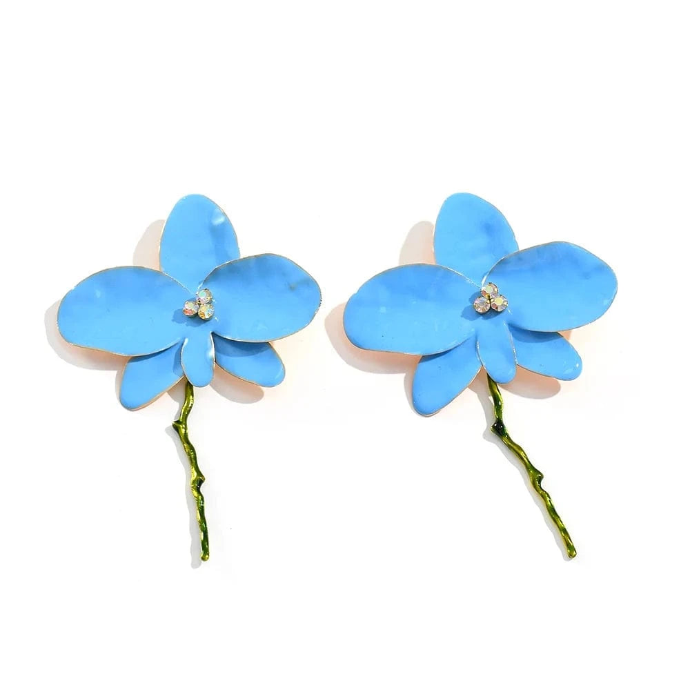 New Arrival Exaggerated Large Red Flower Drop Earrings High-Quality Trendy Long Earrings For Women Statement Jewelry Accessories