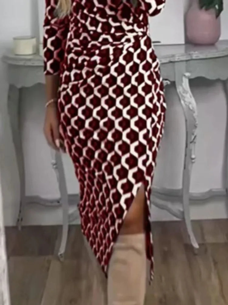 O-Neck Irregular Waist Dress