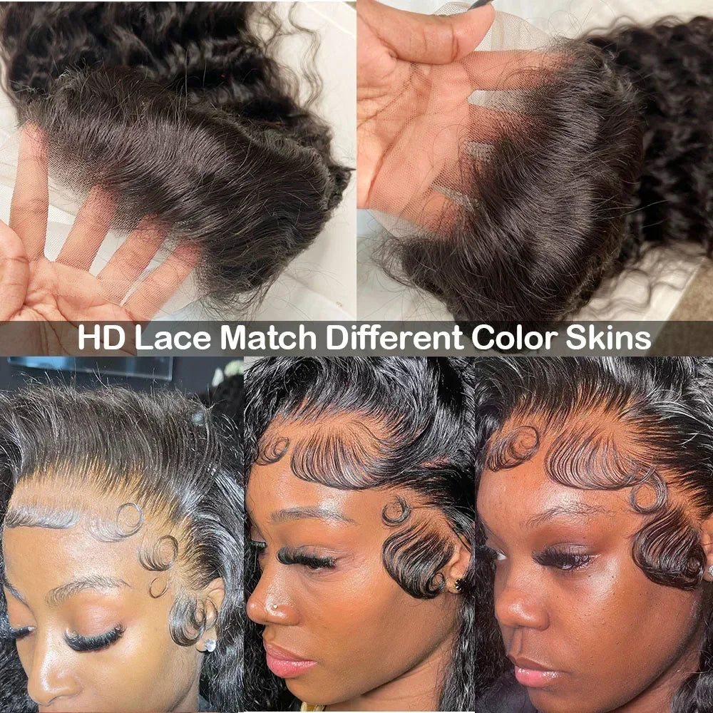 Hd Lace Wig 13x6 Human Hair Deep Wave Frontal Wig 30 40Inch Curly Wigs For Women Brazilian Hair 13x4 Water Wave Lace Front Wig