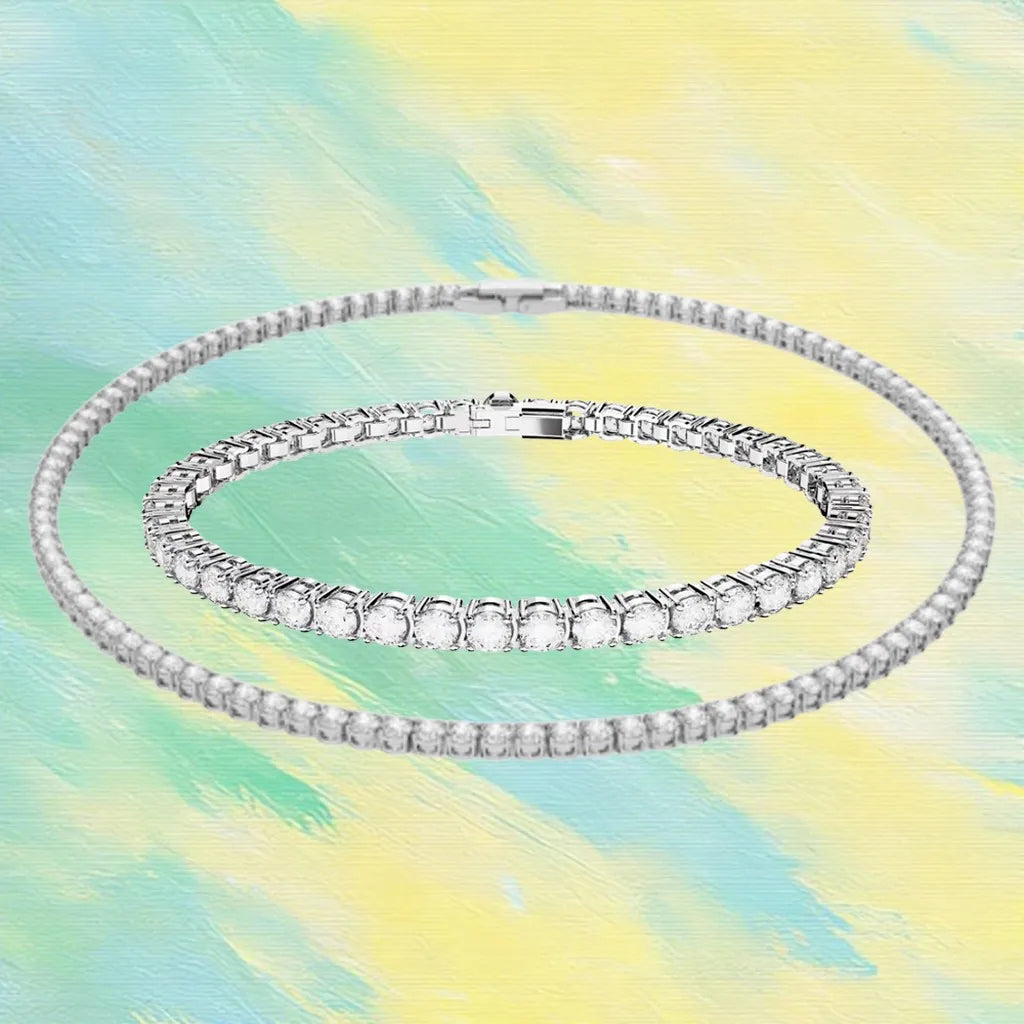 Gold Plated Sparkling Zirconia Jewelry Set for Women