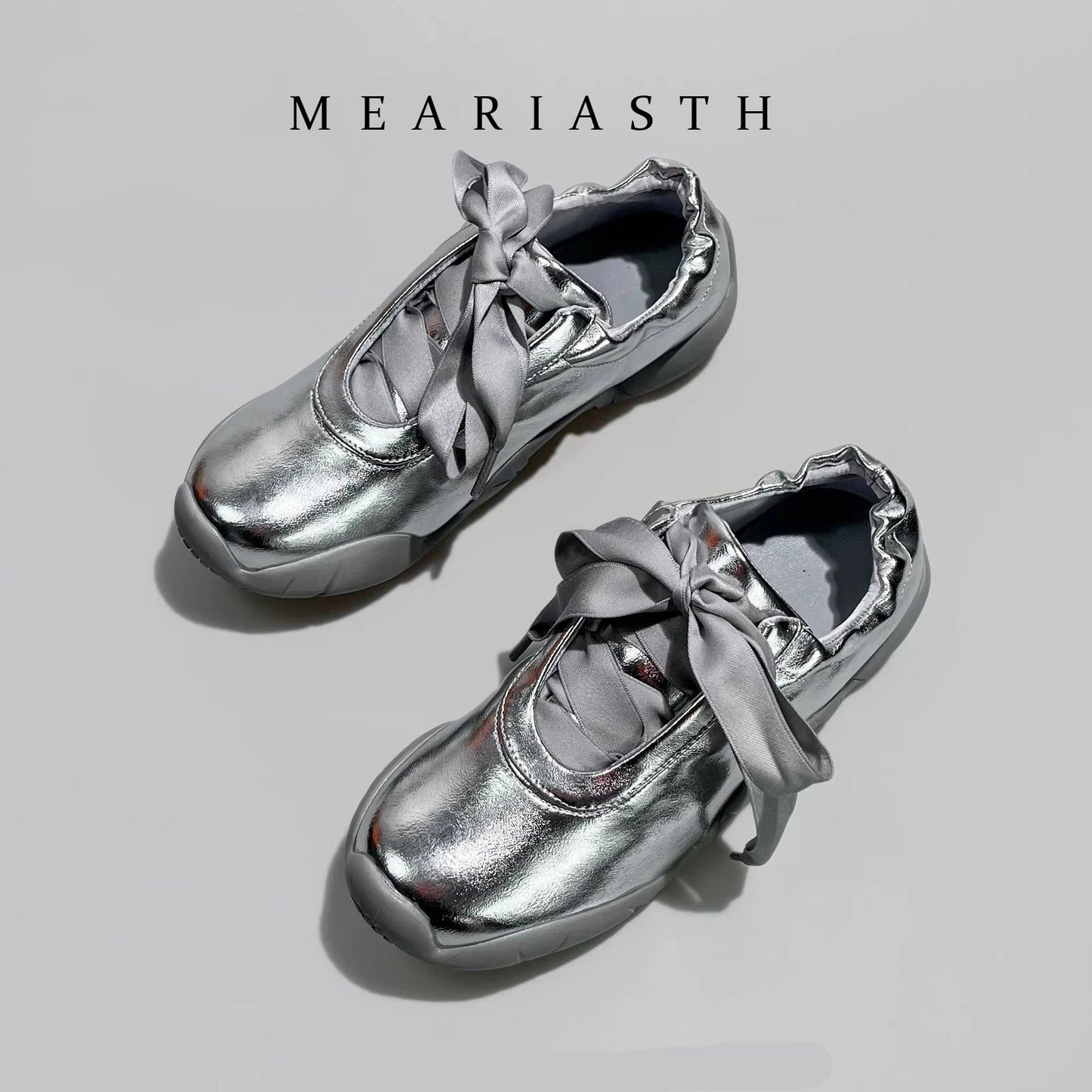 Round Toe Soft Sole Lace Up Casual Ballet Flats For Women