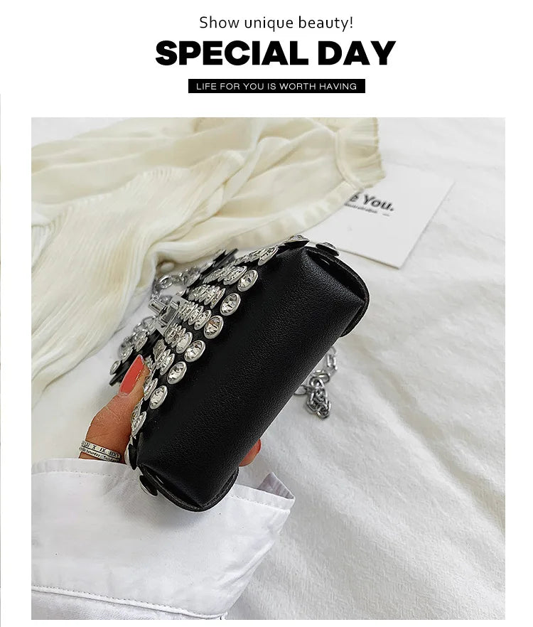 Rhinestone Crossbody Waist Bag